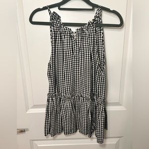 GINGHAM HIGH NECK TOP